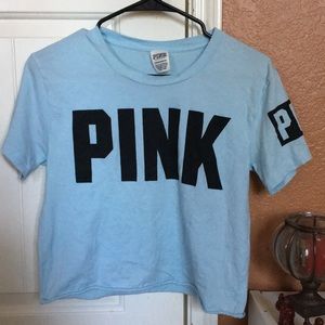 VS PINK semi-cropped tee